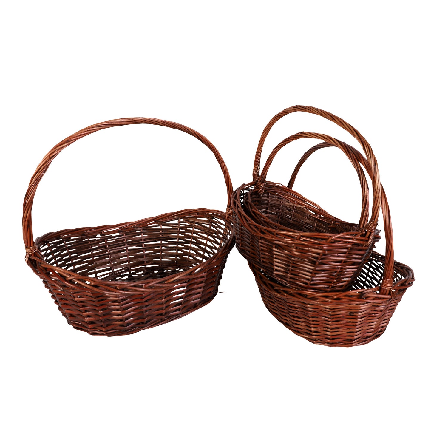 Oval Willow Baskets W/Handle