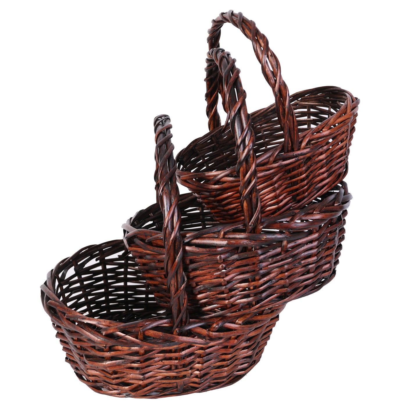 Oval Willow Baskets W/Handle