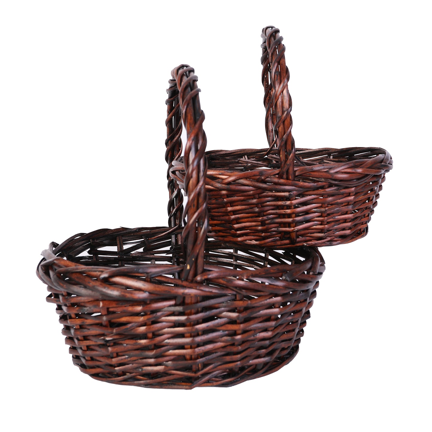 Oval Willow Baskets W/Handle