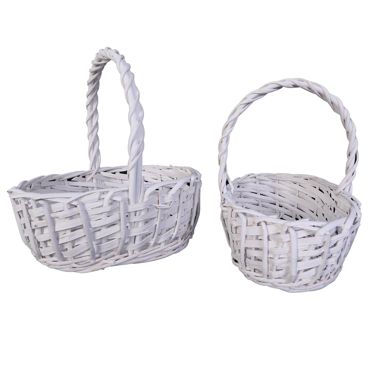 Oval Willow Baskets W/Handle
