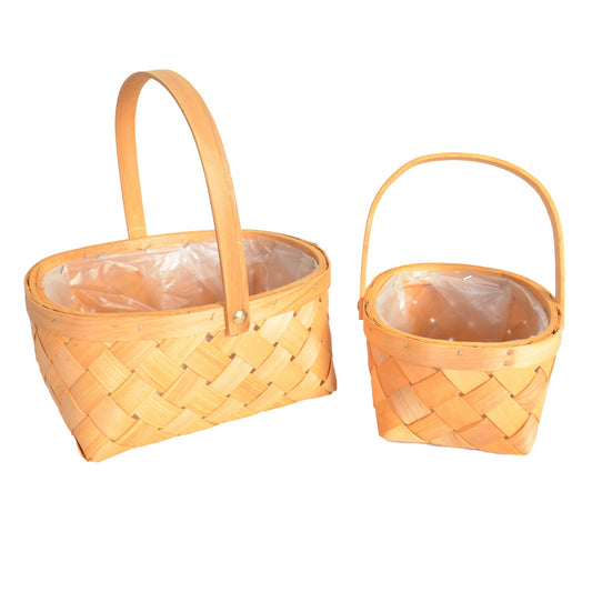Oval Willow Baskets W/Handle