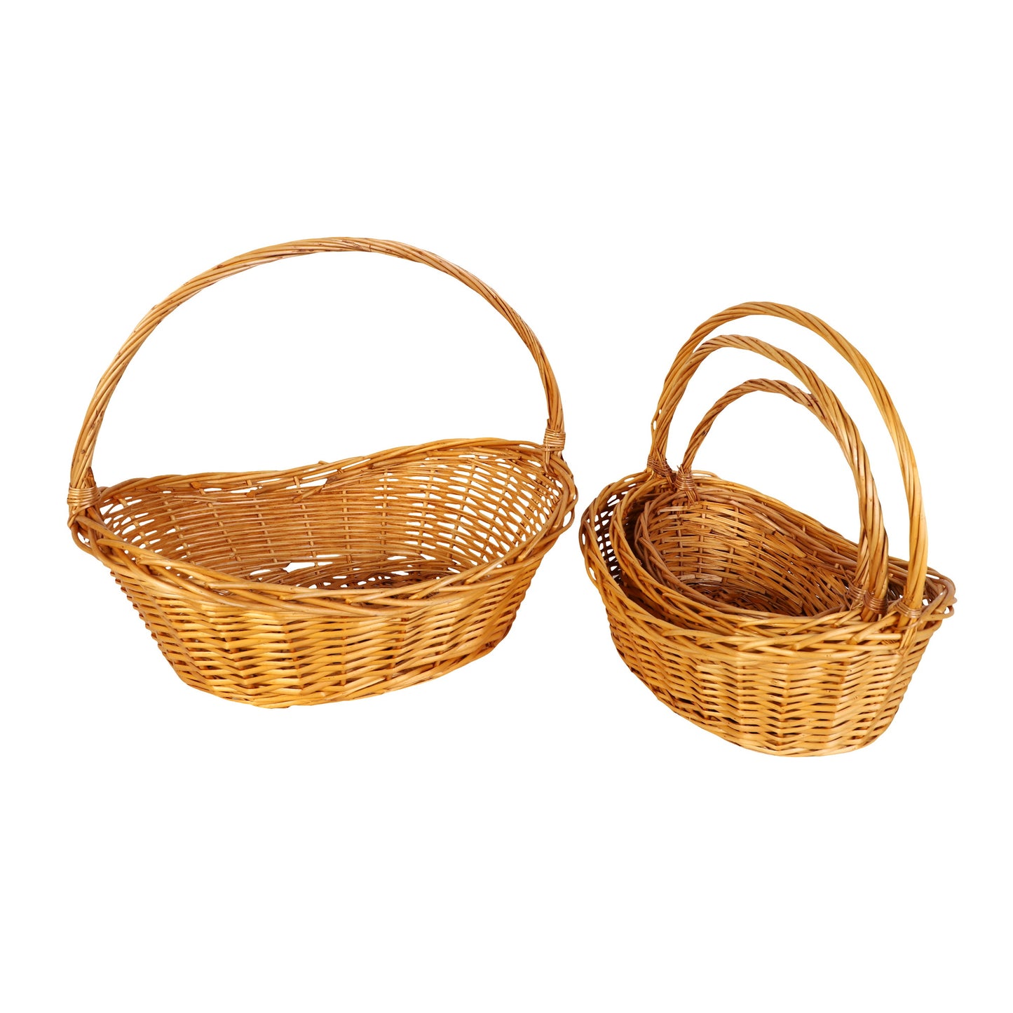 Oval Willow Baskets W/Handle