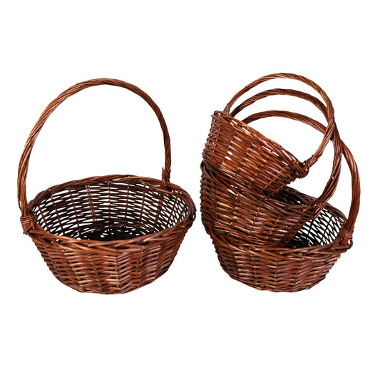 Round Willow Baskets W/Handle