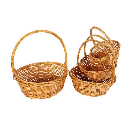 Round Willow Baskets W/Handle