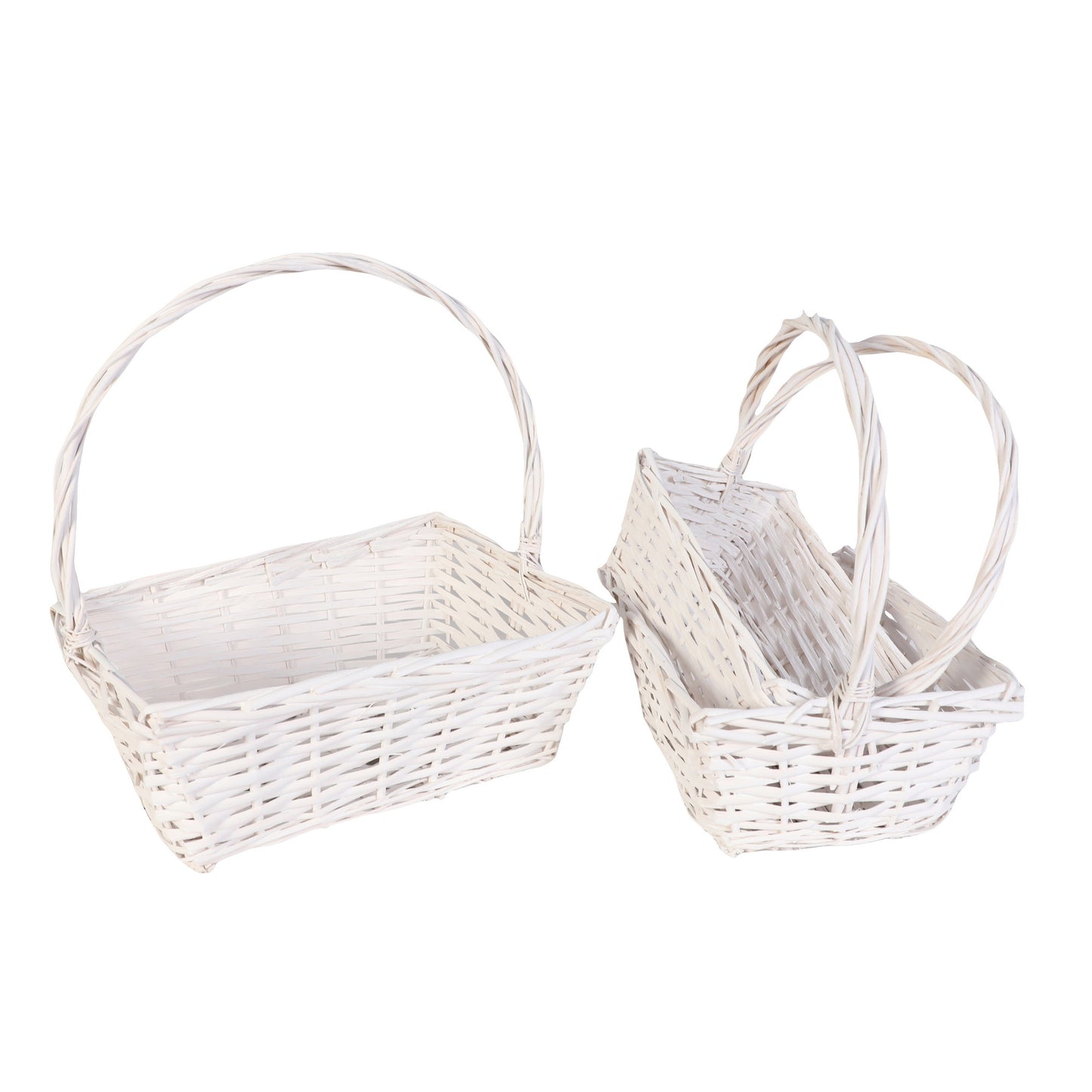 Square Willow Baskets W/Handle