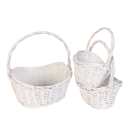 Oval Willow Baskets W/Handle
